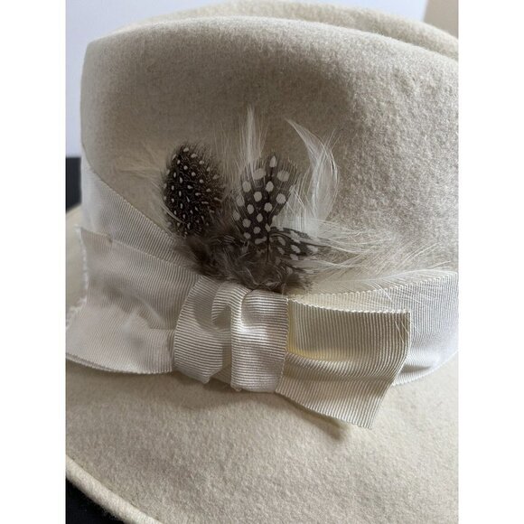 Vintage Betmar New York White/ Ivory  100% Wool Hat - Picture 8 of 11